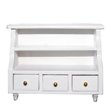 Maxbell 1/12 Dollhouse Miniatures Furniture Bathroom Cabinet Toilet Cabinet - White