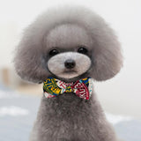 Maxbell Maxbell Pet Dog Cat Holiday Party Bow Tie Collars With Ring Bell S Multi-Graffiti