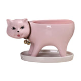 Maxbell Cat Shaped Planter Pot Cactus Cute Kitten Flowerpot for Office Bedroom Table Pink