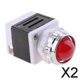 Maxbell 2x220V LED Metal Dash Panel Indicator Light Lamp Signal Light Red