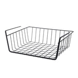Maxbell Under Cabinet Shelf Basket Metal Hanging Storage for Bathroom Kitchen Pantry L black