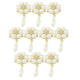 Maxbell 20Pcs 28X53mm Rhinestone Pearl Buttons Flatback Embellishments Gold&Silver