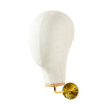 Maxbell Manikin Head Wall Mounted Sturdy Wig Hat Display Holder Hairdresser Training 15cm Gold