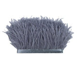 Maxbell 2 Pieces Dyed Ostrich Feather Fringe Trim Ribbon Embellishment