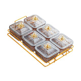 Maxbell Divided Serving Dishes Nut and Candy Serving Tray for Candy Appetizer Snacks 6 Grid Gray