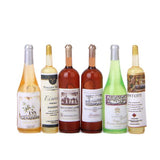 Maxbell Set Stainless Steel Metal Tableware Dollhouse Miniature + 6pcs Wine Bottles Set