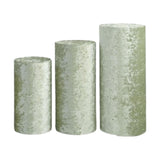 3Pcs Cylinder Pedestal Stand Covers Decoration Tablecloth Plinth Stand Cover Green