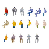 Maxbell 55x100x Painted Model Train Seated People Passengers Figures 1:100 TT Scale