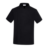 Maxbell 2xChef Coat Jacket with Pocket Short Sleeve Shirt Breathable Waiter Apparel L Black