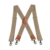 Maxbell 3xSuspenders for Men Heavy Duty Suspenders Adjustable Casual 3.5cm Wide Braces Beige