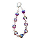 Maxbell Phone Charm Strap Ornament Fashion Phone Accessories Pendant Beaded Bracelet Purple