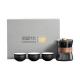 Maxbell Travel Tea Set 3 Teacups Stylish Teaware Tea Kettle for Party Travel Camping