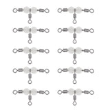 Maxbell 20pcs Copper 3 Way Swivel Luminous Rolling Barrel T shape Swivel Connectors