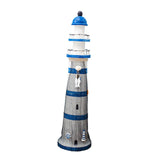 Lighthouse Statue Birthday Gift Wood Figurine for Housewarming Indoor Hotels Blue