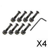 Maxbell 4x8x Longboard Skateboard Wheel Repair Hardware Screws with Wrench 1'' Black