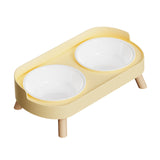 Maxbell Raised Cat Bowls with Stand Feeding Station Pet Feeder Elevated Cat Bowl Set Yellow