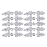 Maxbell 10 Pairs Chinese Frog Closure Buttons Knot Sewing Fasteners Silver - Aladdin Shoppers