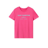 Maxbell Maxbell Women's T Shirt Summer Casual Soft Basic Tee for Commuting Traveling Holiday XXL Rose Pink