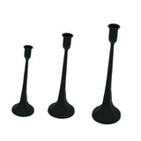 Maxbell 3x Pillar Candle Holder Elegant Candlestick Holder for Banquet Party Desktop Black