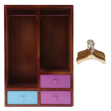 Maxbell 1/6 Doll House Wooden Wardrobe & Clothes Hangers Model Furniture Accessories