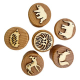 6 Pieces Wooden Stamps for Kids DIY Craft Decorations Children Animal Stamps