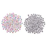 Maxbell 400 Pieces Resin Rondelle Alphabet Letters Beads For Jewelry Making Craft
