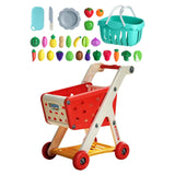 Maxbell Kids Shopping Cart Trolley Set with Pretend Play Accessory Desk Storage Toys