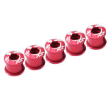 Maxbell Maxbell 5Pcs Alloy Bike Chainwheel Bolt Double Chain Wheel Crank Arm Screw Red