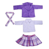 Maxbell Handmade College Style Uniform Set For 18 inch Dolls Purple - Aladdin Shoppers