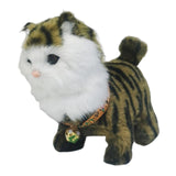 Walking Plush Cat Toy Adorable Lively Educational Electronic Pet Robotic Cat brown