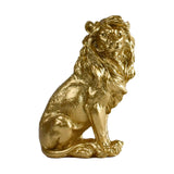 Maxbell Small Lion Statue Modern Resin Sculpture for Bedroom NightStand Coffee Table Gold