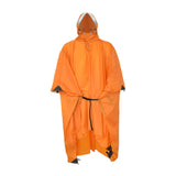 Maxbell Rain Poncho with Hood Portable Rainwear Raincoat for Outdoor Camping Fishing Orange Sleeveless