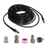 Pressure Washer Sewer Cleaning Pipe Jetter Quick Connector Kits Rupper 10m