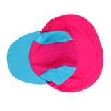 Maxbell Kids UPF 50+ Sun Protection Beach Hat Neck Flap 2# Rose Red & Sky Blue - Aladdin Shoppers