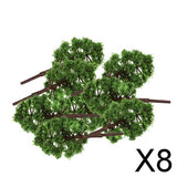 Maxbell 8x20Pcs Plastic Model Tress Train Railroad Scenery 1:150 Scale Dark Green Kit