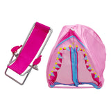Doll Camping Tent Playset Creative Playhouse Fun Portable Kids Role Play Kit 2PCS