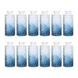 Maxbell 12Pcs Glass Bud Vases Mini Flower Vases for Indoor Outdoor Shelf Living Room Gradient Blue