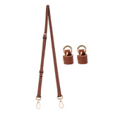 Maxbell Purse Strap PU Leather Bag Strap for Shoulder Handbags Cross Body Bag Clutch Width 1.2cm Brown Golden Buckle