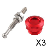 Maxbell 3x22mm Push Button Quick Release Bonnet Hood Pins Lock Latch Universal Red
