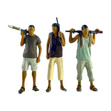 Maxbell 1:64 Diorama Figures Pose Scene Realistic Resin Figures Diorama Layout Gifts 3Pcs