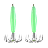 Maxbell Stainless Steel Luminous Squid Hook Barrel Umbrella Octopus Hook 6.3/7.2cm