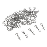 100 Pieces Stainless Steel Quick Lock Fishing Snap Clip Swivel Connectors