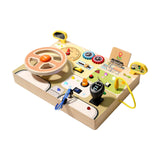 Maxbell Montessori Busy Board Kids Sensory Toys Cognition Game Analog Steering Wheel