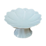 Maxbell Ceramic Footed Plate Countertop Pedestal Bowl for Events Family Coffee Table cyan blue