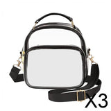 Maxbell 3xClear Sling Bag Daypack Storage Tote Cute Men Traveling Women Clear Backpack Black