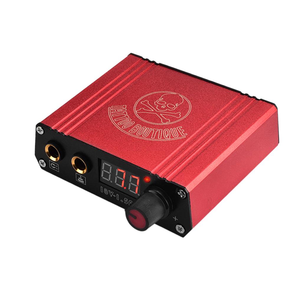 Maxbell Maxbell Aluminum Alloy Digital LCD Tattoo Machine Power Supply w/ Clip Cord Red