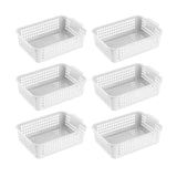 Maxbell 6x Storage Basket Bins Modern Vanity Trays for Living Room Washroom Bathroom White