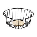 Maxbell Fruit Basket with Wood Base Stylish Practical Fruit Vegetable Storage Basket 25cmx9.5cm