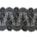 3 Yards Eyelash Lace Trim Ribbon Applique for Sewing Craft 33cm Wide Black