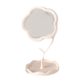 Maxbell Makeup Mirror for Desk Adjustable Flexible Flower Shaped Vanity Mirror White